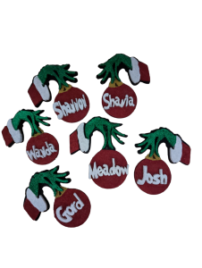 Grinch Christmas ornament with personalized name